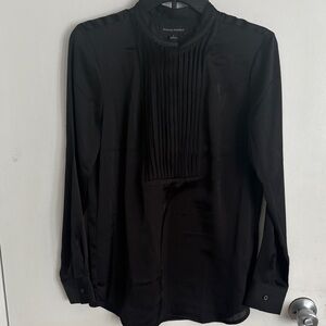 Banana Republic Black Pleated Blouse